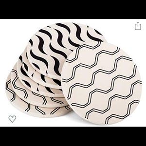 NEW Geometric Absorbent Ceramic Coaster Set of 6